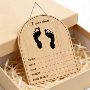 Cadre photo pour affichage d'annonces de grossesse et de naissance, panneau mural pour grands-parents, artisanat en bois - Product Image 5