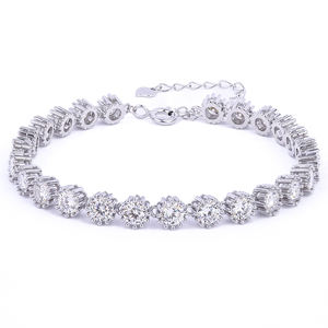 ขายส่งกำไลเทนนิสโมอิสซาไนต์ GRA เงินแท้ 925 ชุบทองคำขาว 14K 18K สี D ปรับขนาดได้ เหมาะสำหรับเป็นของขวัญในงานปาร์ตี้ สำหรับทุกเพศ - Product Image 1