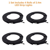 Nouvelle bande LED néon noire complète 13*13mm, kit de bande LED intelligente à intensité variable via application pour éclairage mural intérieur en panneaux acoustiques en bois