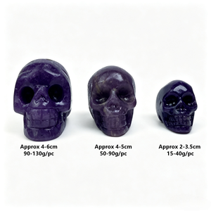 Crânes en Lépidolite Naturelle Sculptés en Gros pour Artisanat de Guérison, Ornements Feng Shui <span class=keywords><strong>et</strong></span> Décoration Intérieure - Product Image 4