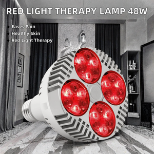 โคมไฟบำบัด 48W 24LED อะลูมิเนียม IP44 หลอดไฟสีแดงเข้ม 660nm สีแดง 850nm อินฟราเรดใกล้เคียง สำหรับสุขภาพผิว บรรเทาอาการปวด - Product Image 2