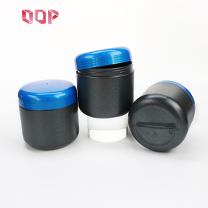 Pot en plastique HDPE noir personnalisé de 18 oz, 26 oz, 30 oz avec bouchon à vis bleu pour poudre de protéines, gommage corporel, poudre de lait, service OEM - Product Image 3