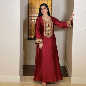 Ricamo Jubba Kandora Arabic Dishdasha <span class=keywords><strong>abbigliamento</strong></span> islamico per le donne - Product Image 4