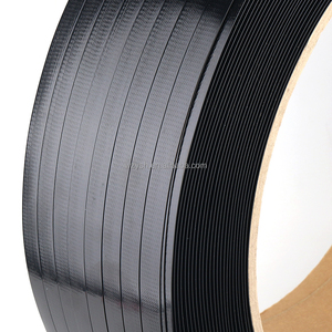 Bright Black High Tenacity PET Strapping 13x0.8mm for Manual Packing in Rolls Stack in <b>Pallets</b> - Product Image 4