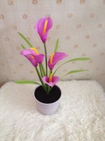 3 Tips, Bunga Calla Lily Buatan 57cm, 3 Lampu LED
