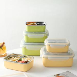 Bencircle CS04 304 Stainless Steel Food <b>Storage</b> Container, Double Compartment, Removable Sealing, Portable with Handle - Product Image 4