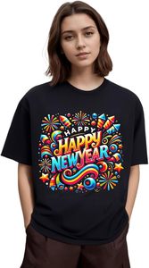 T-shirt vintage con grafica di Capodanno, vestibilità alla moda da <span class=keywords><strong>uomo</strong></span>, girocollo, manica corta, unisex, taglie dalla S alla 4XL - Product Image 2