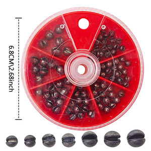 Échantillons de matériel de pêche <span class=keywords><strong>rouge</strong></span> emballé dans une boîte 0.4g-1.5g moules de plomb poids accessoires de pêche - Product Image 5