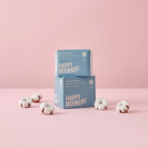 แผ่นอนามัยออร์แกนิคคอตตอนขนาดกลาง Happy Moonday พร้อมแกนซึมซับบางพิเศษและปีกแบบสบายสำหรับผู้หญิง - Product Image 4