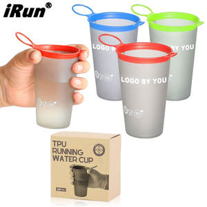 Vaso de Agua Plegable <span class=keywords><strong>IRun</strong></span> con Logotipo Personalizado, Vaso de Agua Ultraligero y Portátil de TPU para Ultramaratón - Product Image 1