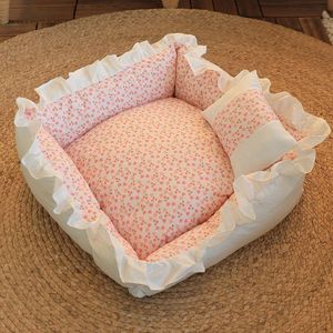 Cuccia di Lusso per Cani e Gatti, Morbida e Traspirante in Cotone PP, Tappetino Calmante Lavabile, Comodo Letto per Animali Domestici con Piccolo Motivo Stampato - Product Image 6