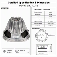 Speaker Profesional Neodymium 12 Inch 450W RMS PA Audio 75mm Differential Voice Coil 8ohm Metal untuk Line Array Panggung
