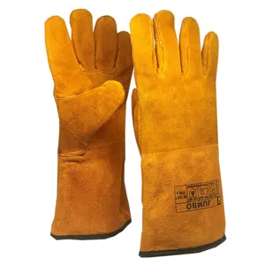 Gants à souder en croûte de cuir, rusensemble de couleur, en cuir de vache, entièrement isolées, de 1 pièce, de longueur 13.5