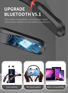 <span class=keywords><strong>Headset</strong></span> waktu putar sangat panjang dengan mikrofon 5.1 dengan headphone tali leher nirkabel tahan air magnetis Stereo - Product Image 5