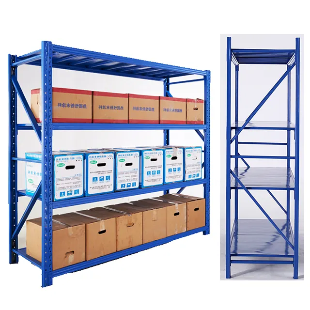 Empresas de estanterías de almacén estanterías de almacenamiento ajustables de metal estantes de hierro ensamblados para mercancías