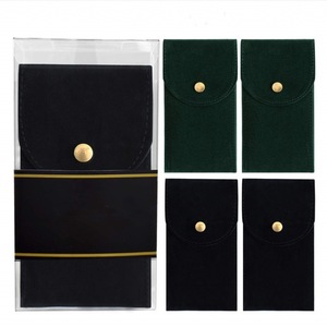 Bolsa de almacenamiento de reloj de gamuza de joyería de viaje personalizada para <span class=keywords><strong>Rolx</strong></span> personalizado negro verde logotipo personalizado regalo de lujo bolsas de reloj Velert - Product Image 3