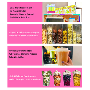 Máquina Expendedora <span class=keywords><strong>de</strong></span> Smoothies Operada con Monedas y <span class=keywords><strong>Billetes</strong></span>, Pantalla Táctil <span class=keywords><strong>de</strong></span> 32 Pulgadas, Multi-idioma, 110V 220V, <span class=keywords><strong>Caja</strong></span> <span class=keywords><strong>de</strong></span> Luz con Adhesivos Personalizados para Mercado - Product Image 2