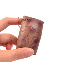 Porte-clés Squishy Tofu Réaliste en Gros, à Remontée Lente, Thème Chocolat, Anti-stress, Format de Poche, Pendentif de Sac à Dos
