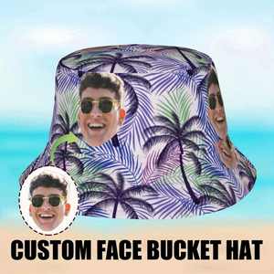 Chapeau Bob Hawaïen Personnalisable avec Motif Palmier Tropical Réversible pour Hommes et Femmes – Protection Solaire Estivale Quotidienne – Design Cartoon - Product Image 3