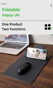 แผ่นรองเมาส์เกมมิ่ง PU พร้อมคีย์บอร์ดชาร์จไร้สายแบบพับได้อเนกประสงค์ 15W สำหรับการใช้งานในสำนักงานและที่บ้าน สร้างสรรค์การใช้งานที่สร้างสรรค์ - Product Image 2