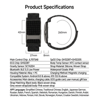 Montre connectée carrée multi-utilisateurs pour la santé, étanche IP68 avec moniteur de tension artérielle, partage de données familiales, compatible Android et iOS