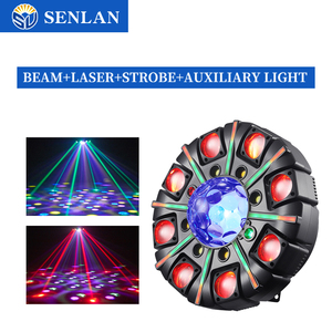 ไฟดิสโก้แบบเลเซอร์ 150W 8 แขน รุ่น Magic Ball Pattern 4-in-1 พร้อมไฟสโตรบ 5W COM สำหรับ KTV บาร์ และคลับ - Product Image 1