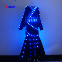 Avenir de la Chine LED Lumineux Hanfu Robe Robe Robe Style Chinois Performance Vêtements