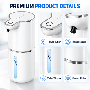Distributeur de savon automatique sans contact, alimenté par USB/batterie, fixation murale, système de recharge écologique pour hôtels intelligents et usage commercial - Product Image 3