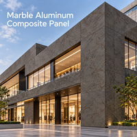 Panneau composite aluminium-marbre 3mm 1220x2440mm aspect pierre ivoire, revêtement PE pour façade de comptoir d'accueil
