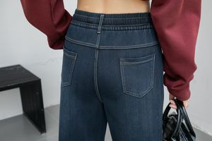 <span class=keywords><strong>Jean</strong></span> en denim décontracté bleu taille haute pour femme avec élasthanne/coton – Service OEM/ODM de haute qualité disponible - Product Image 5