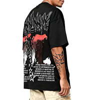 T-shirt à épaules tombantes vintage personnalisé avec logo, streetwear personnalisé, t-shirt graphique surdimensionné, t-shirts patchwork