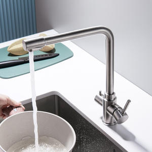 SANIPRO 360 रोटेशन SUS304 स्टेनलेस स्टील फिल्टर नल 3 रास्ता सिंक मिक्सर नल पीने के पानी शुद्ध रसोई नल - Product Image 3