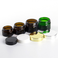 Bernsteinfarbener Leerer Gesichtscreme-Behälter Kosmetikdose mit Kunststoffdeckel Glas-Körpercremedose Leere Kosmetik-Gesichtscremedosen
