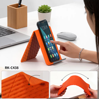 Support de téléphone portable pliable en silicone flexible, support de tablette antidérapant en silicone pour bureau, pour voyage, pour la maison