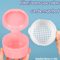 Boîte de Rangement Ronde SUNSHING pour Prothèses Dentaires avec Panier Égouttoir, Boîte de Nettoyage pour Retainers Dentaires, Gobelet de Trempage pour Dents Artificielles, Protection Buccale, Soins Bucco-Dentaires