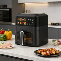 Friteuse à air numérique de 4,5 litres, sans huile, pour une cuisson saine, en acier inoxydable, avec accessoires