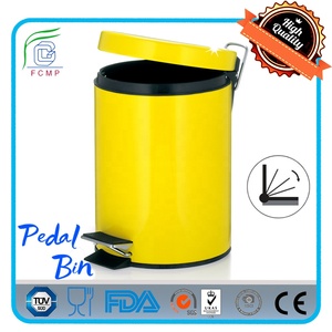Cestino a Pedale Silenzioso da 6 Litri per Arredamento Casa, Colore <span class=keywords><strong>Giallo</strong></span> Brillante, con Chiusura Ammortizzata - Product Image 5