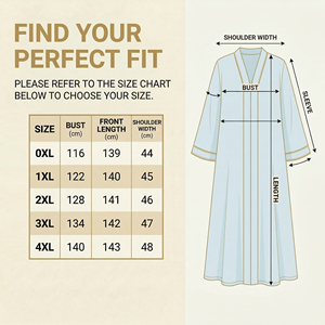 Vestido Maxi Musulmán Azul Polvo con Bordado para Eventos Festivos - Product Image 4