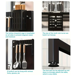 Égouttoir à vaisselle moderne à double niveau en fer, écologique, certifié CE, multifonctionnel, avec couvercle et plateau de drainage, organisateur de vaisselle et de bols pour cuisine - Product Image 3