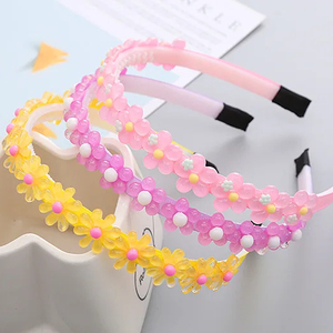 كوريا عصابة رأس صغيرة مزينة بالزهور للفتيات والرضع عصابات شعر بلاستيكية - Product Image 4