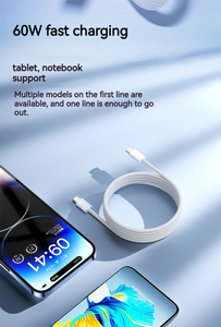 Nylon <span class=keywords><strong>b</strong></span>ện 60W PD <span class=keywords><strong>Type</strong></span>-C để Loại-C Cáp sạc nhanh cho phone16 1m cáp <span class=keywords><strong>USB</strong></span>-C cho điện thoại di động phone16 Loại C Cáp dữ liệu - Product Image 3