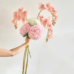 Orchidée Phalaenopsis, Hortensia, Fleurs Artificielles en Soie au Toucher Doux, Bouquet Bionique Réaliste, Centre de Table Haut de Gamme, <span class=keywords><strong>D</strong></span>écoration - Product Image 2