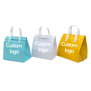 Sacs isothermes pliables personnalisés écologiques de qualité supérieure avec doublure élégante en feuille pour la livraison de nourriture, taille adulte - Product Image 1