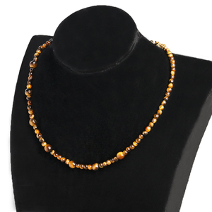 Collar personalizado con cuentas de ojo de tigre, piedra Natural, dorado, plateado, con diseño personalizado - Product Image 1