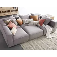 Living Room Nordic Style Home Furniture Design Lounge Modular Luxury Fabric Ottoman 6 Seat Living Room Sofas