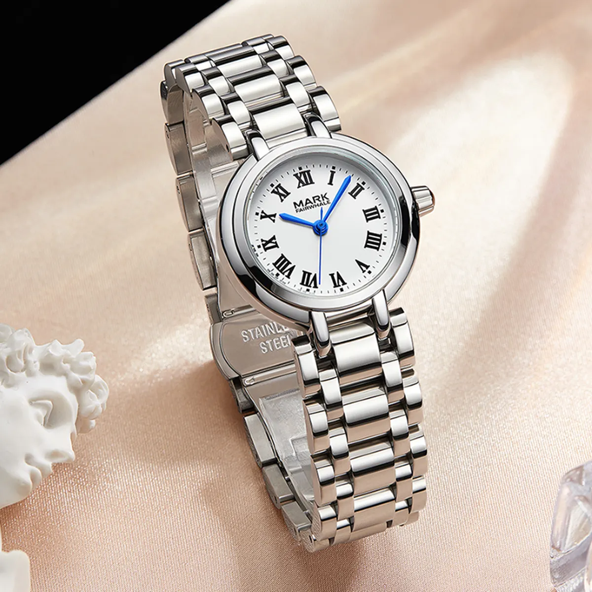 Mark Fairwhale jam tangan wanita jam tangan mewah wanita elegan hadiah wanita casing persegi minimalis jam tangan kuarsa wanita