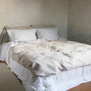 Bộ ga trải giường vải lanh Pháp tự nhiên 100% lanh châu Âu, màu trơn, chứng nhận GOTS, bán buôn - Product Image 6