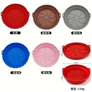 Reusable 8 Inch 16 cm Food Safe Ceramic Coated Eco-Friendly Silicone <b>Air</b> <b>Fryer</b> Pot Basket <b>Liner</b> - Product Image 3