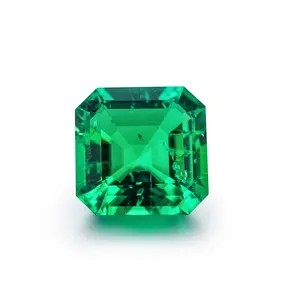 Manufacturer Asscher shape ODM/OEM Acceptable quality same as natural emerald rough and polished hydrothermal emerald