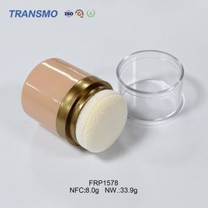 Vente en gros de pots en plastique vides de 8 g pour cosmétiques, poudre pour la ligne des cheveux, poudre libre, avec une houppette - Product Image 4